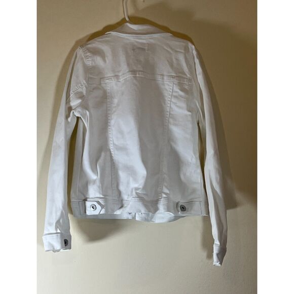 The Children's Place Girls White Denim Jean Jacket - Size 10-12 - Picture 3 of 4